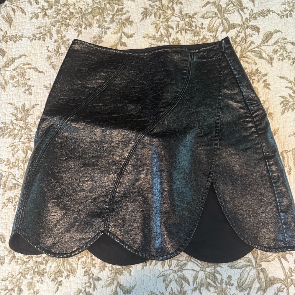 Black Faux Leather Mini Skirt